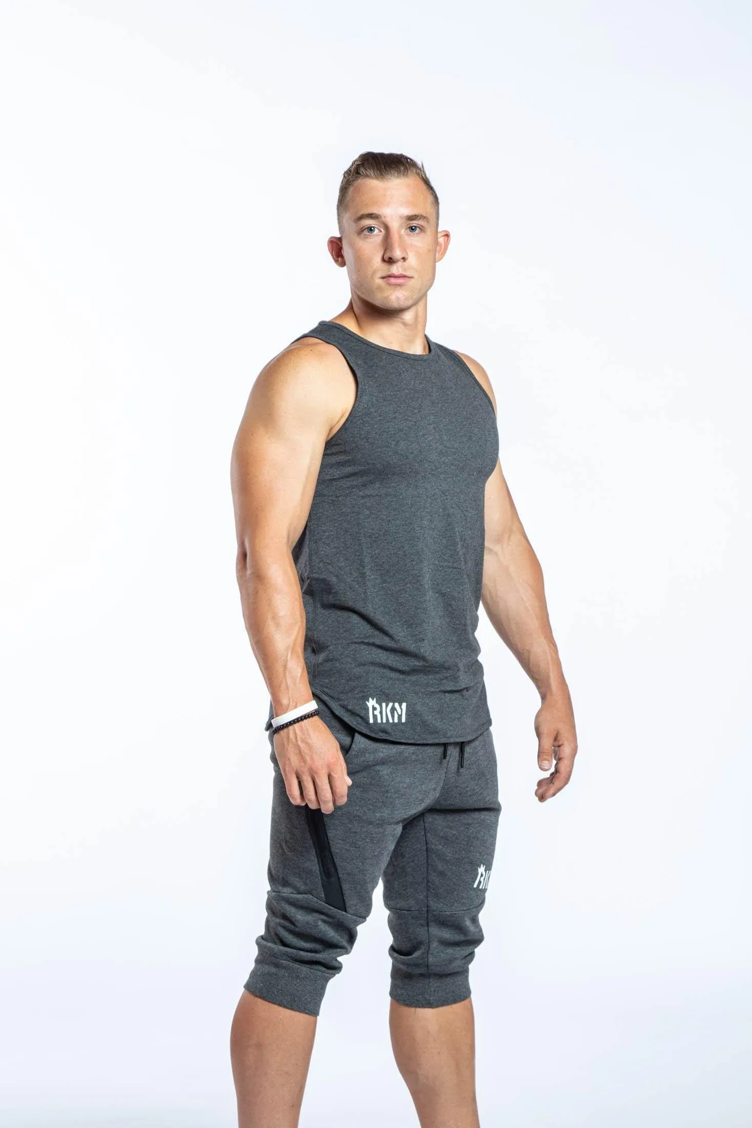 RKM SPORTY SCOOP TANK - CHARCOAL GREY