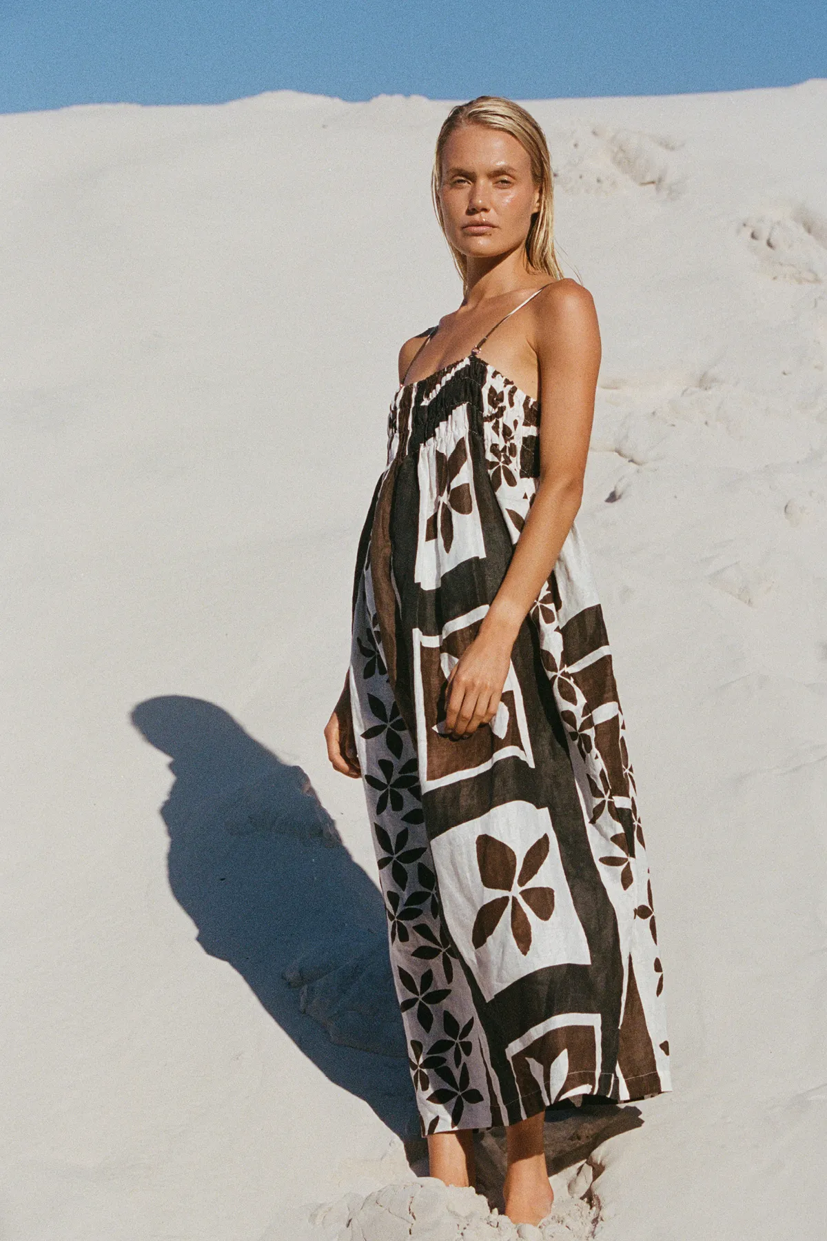 Sarong Flower Linen Dress