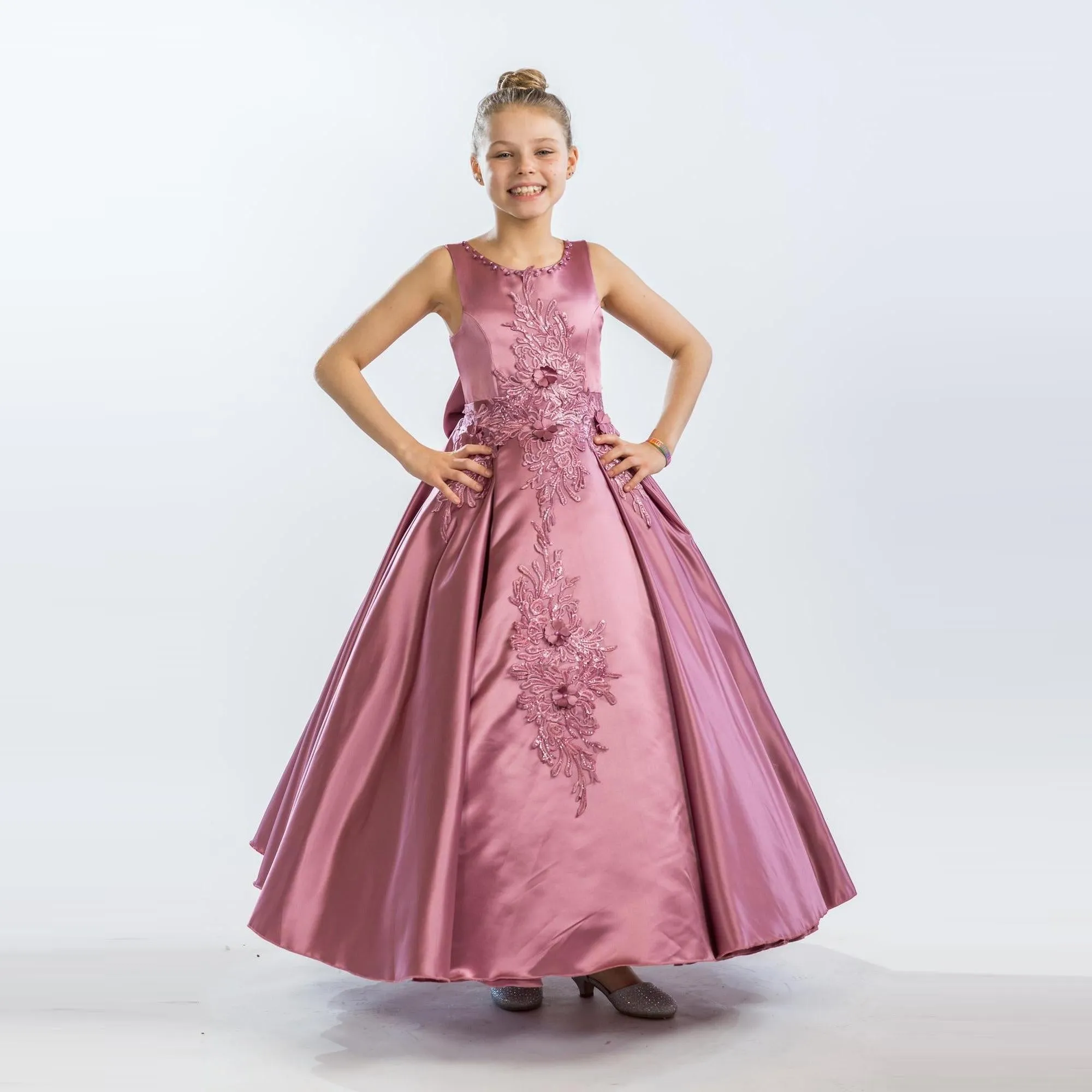 Satin Simone Girls Formal Dress