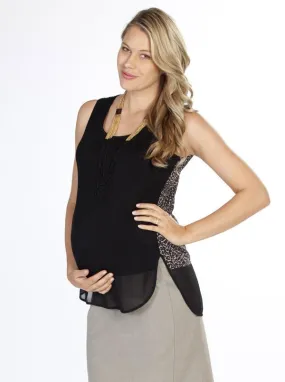 Semi Sheer Chiffon Tank Top - Leopard