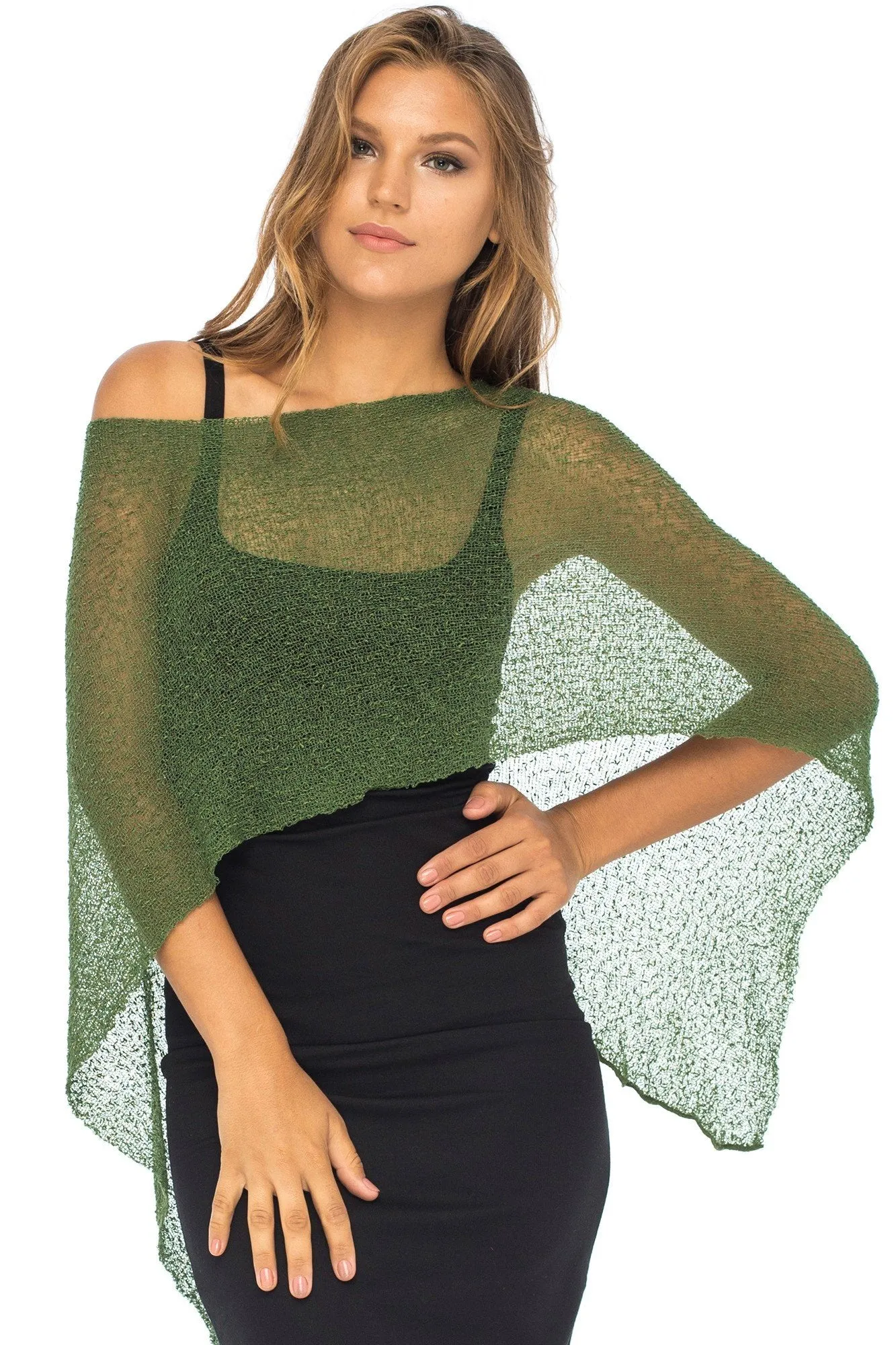 Sheer Poncho Bolero Pullover Shrug