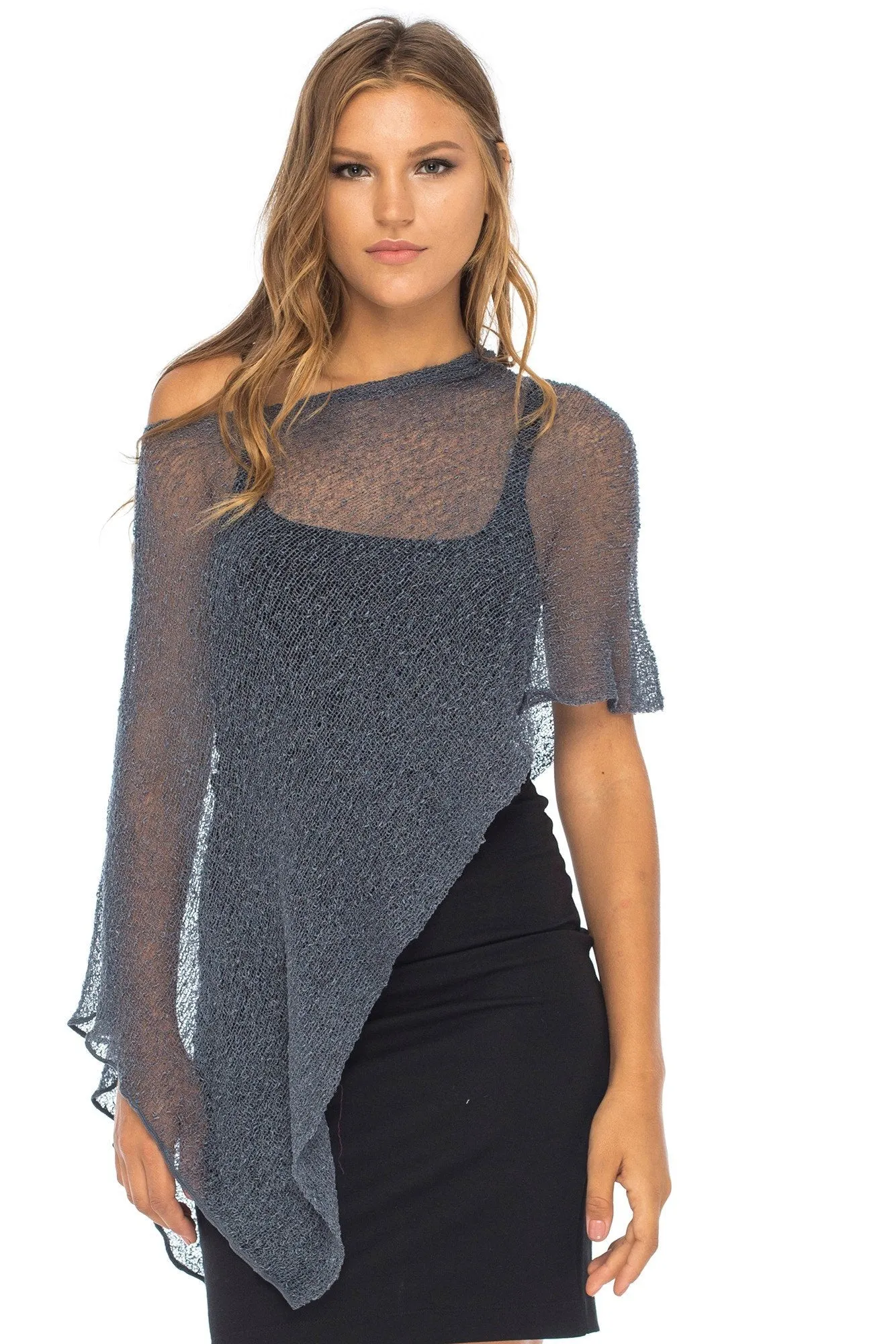 Sheer Poncho Bolero Pullover Shrug