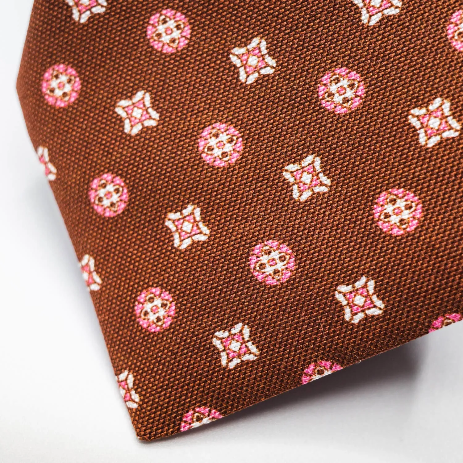 Silk Medallion Tie - Terracotta