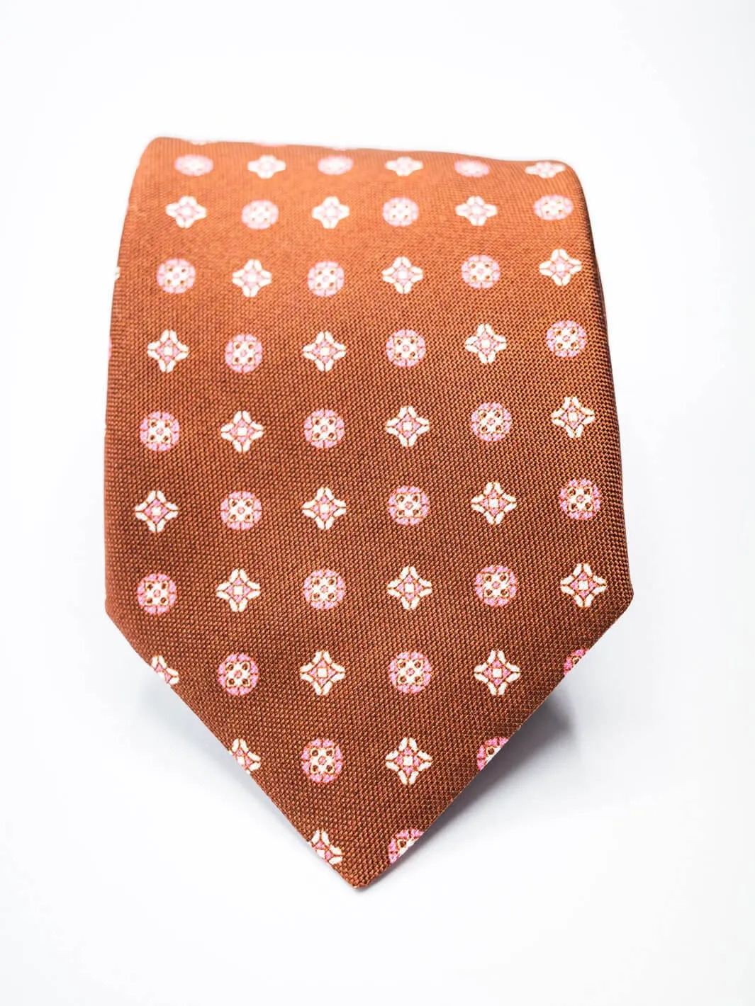 Silk Medallion Tie - Terracotta