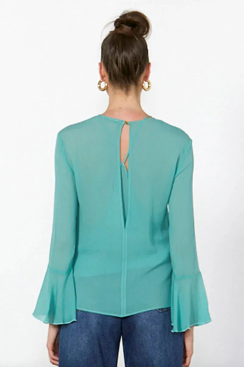 Silk Nightlife Top Seafoam