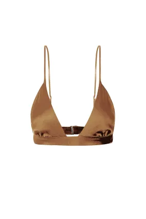 Silk Triangle Bra - Walnut