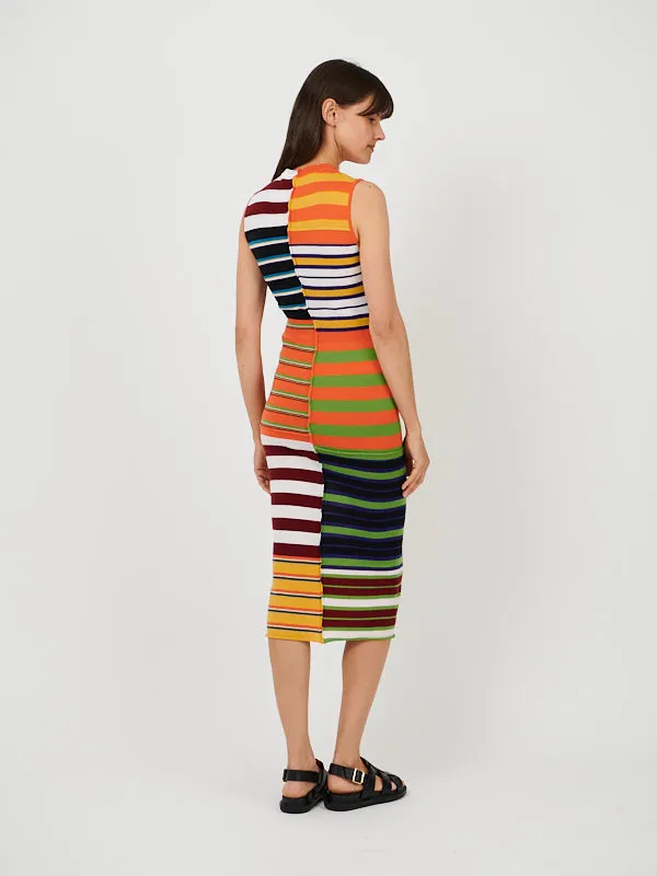 Sleeveless Midi Dress in Multicolour