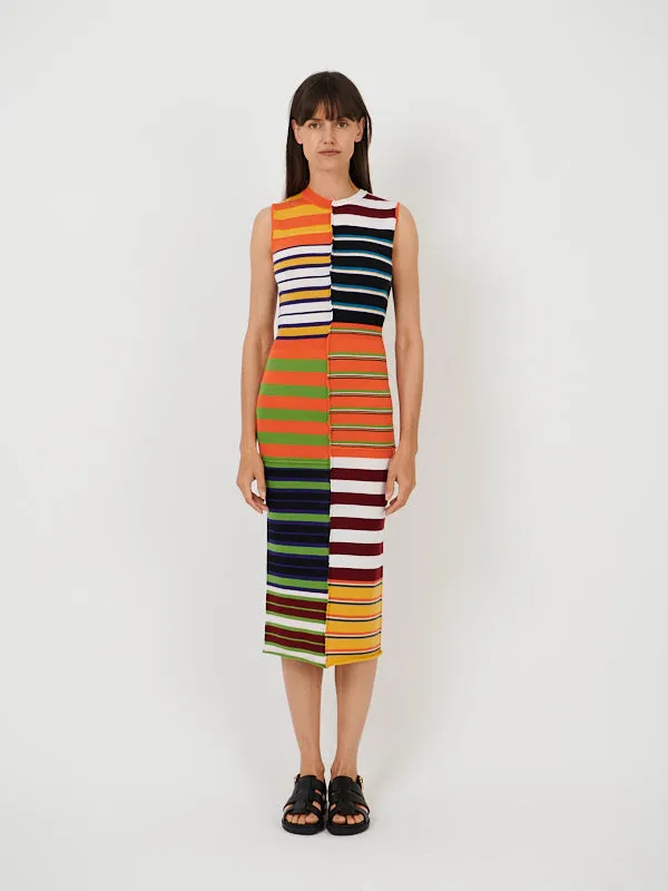 Sleeveless Midi Dress in Multicolour