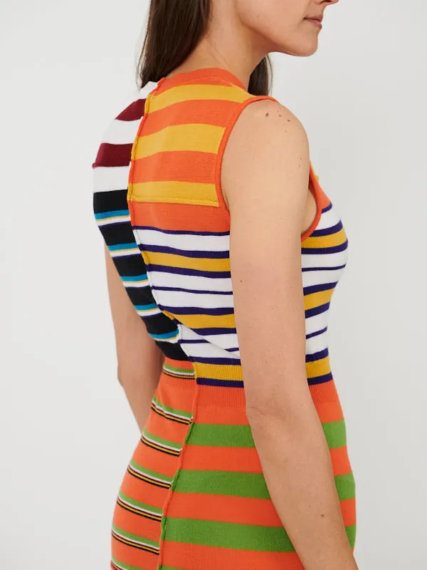 Sleeveless Midi Dress in Multicolour