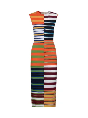 Sleeveless Midi Dress in Multicolour