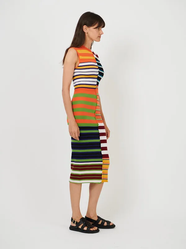 Sleeveless Midi Dress in Multicolour