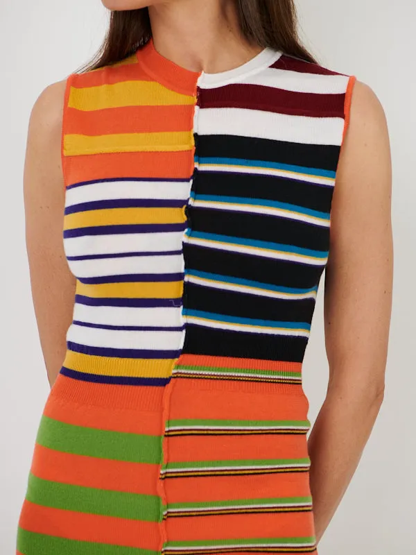 Sleeveless Midi Dress in Multicolour