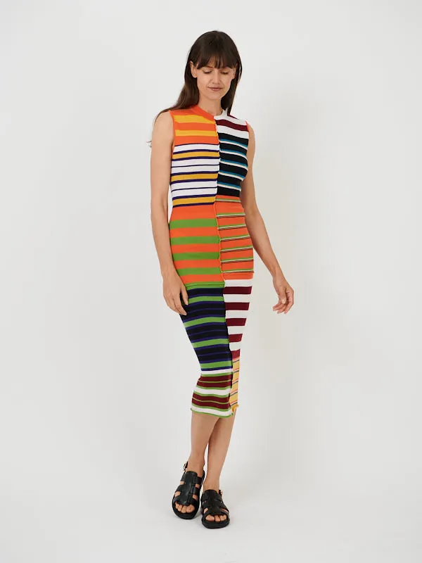 Sleeveless Midi Dress in Multicolour