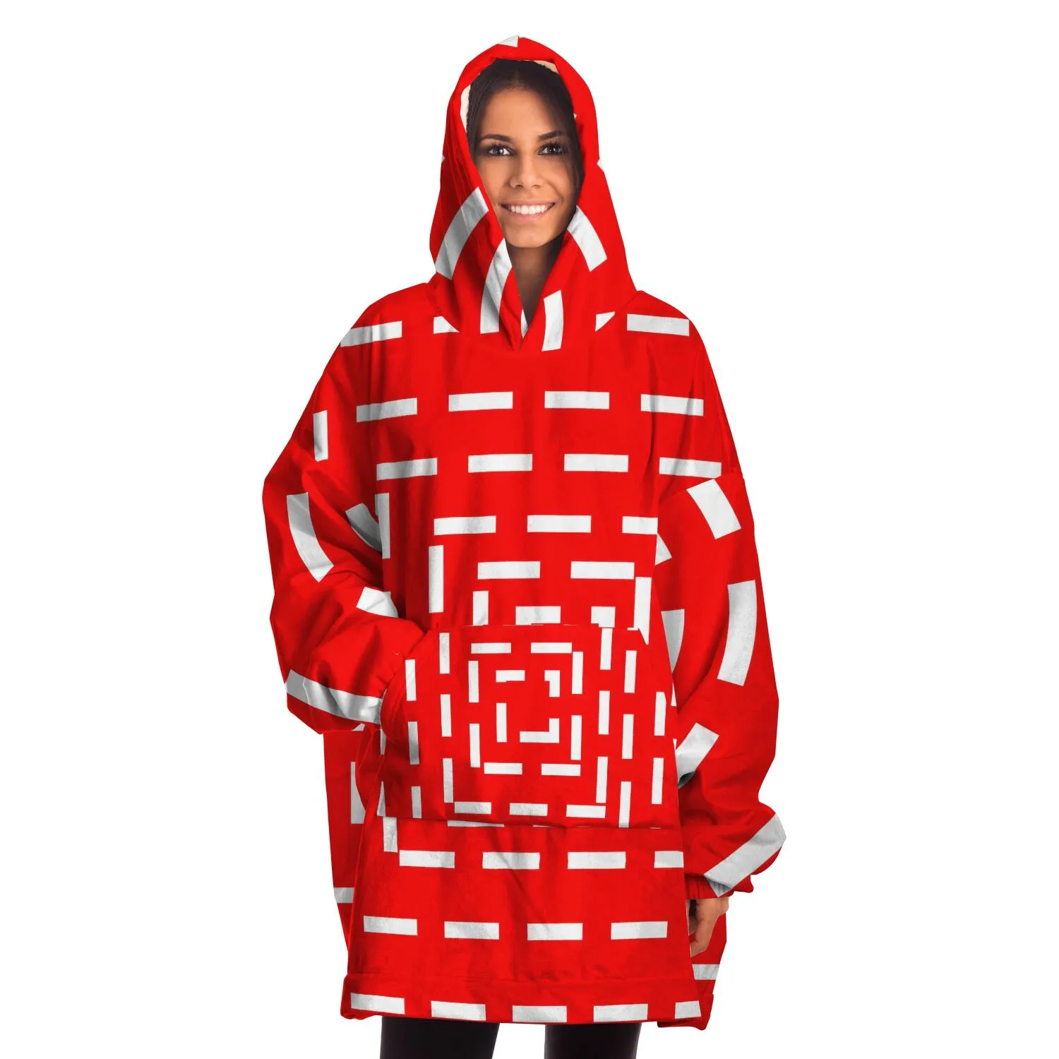 snug hoodie red and white