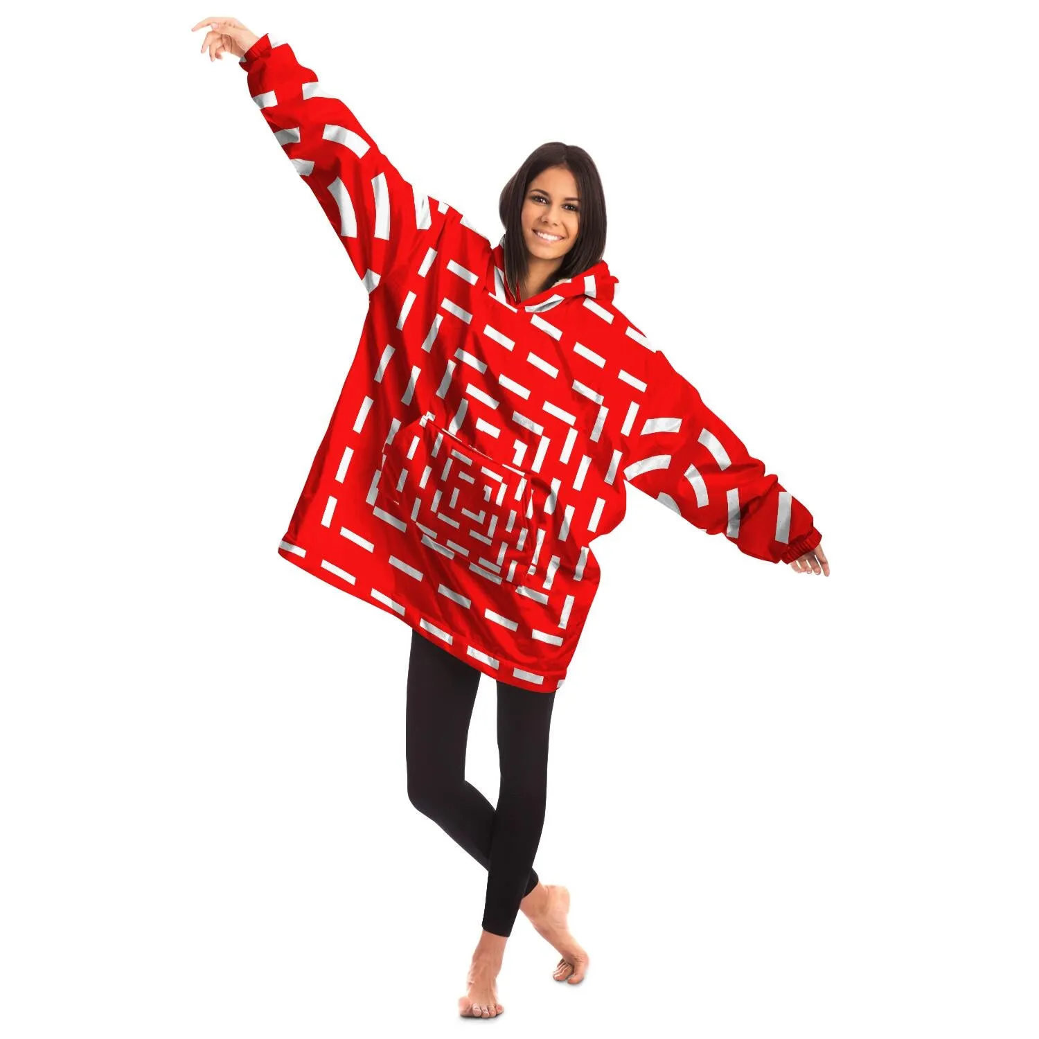 snug hoodie red and white