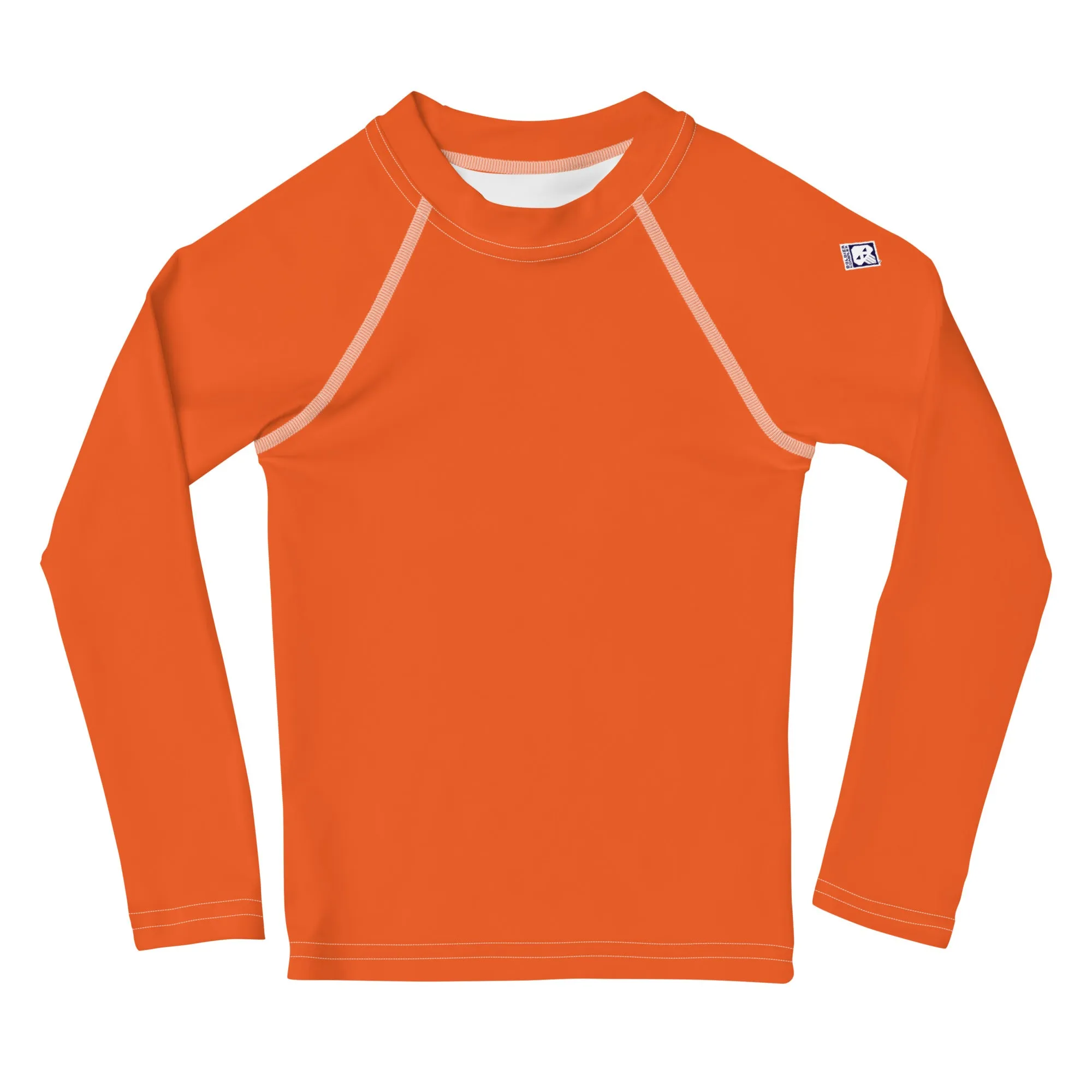 Sporty Splash: Solid Color Rash Guards for Active Boys - Flamingo