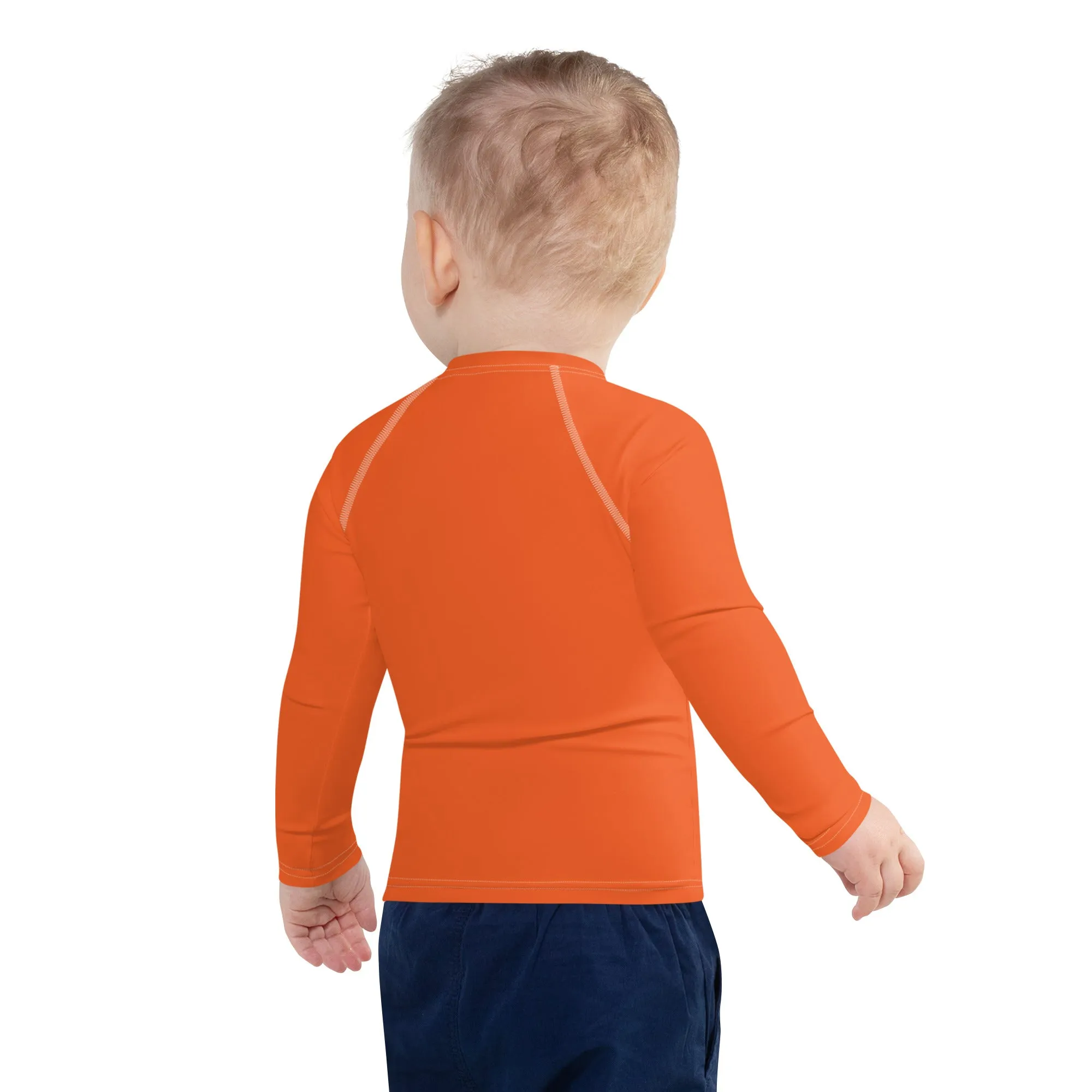 Sporty Splash: Solid Color Rash Guards for Active Boys - Flamingo