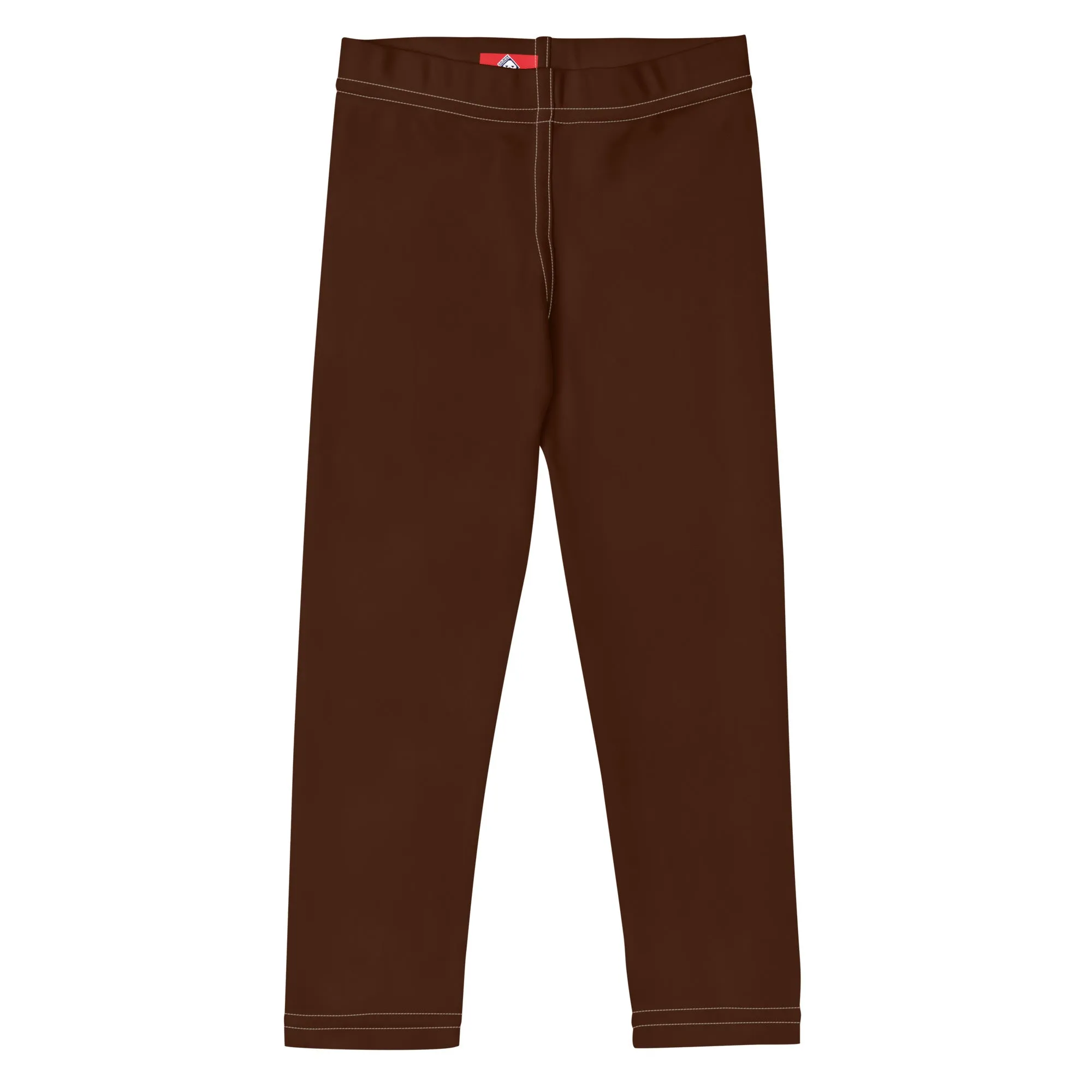 Sporty Staples: Solid Color Leggings for Active Girls - Chocolate