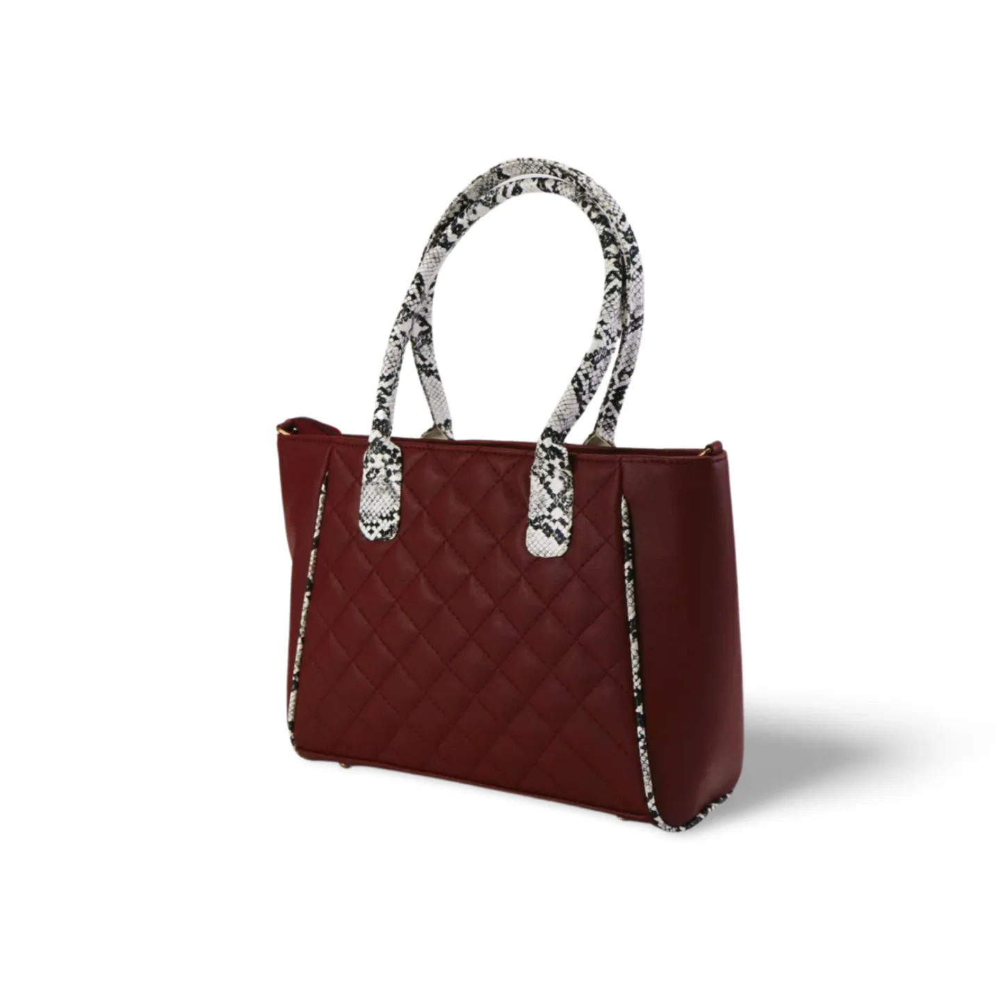 Stylish and Durable Handbag with Snake Print Handle