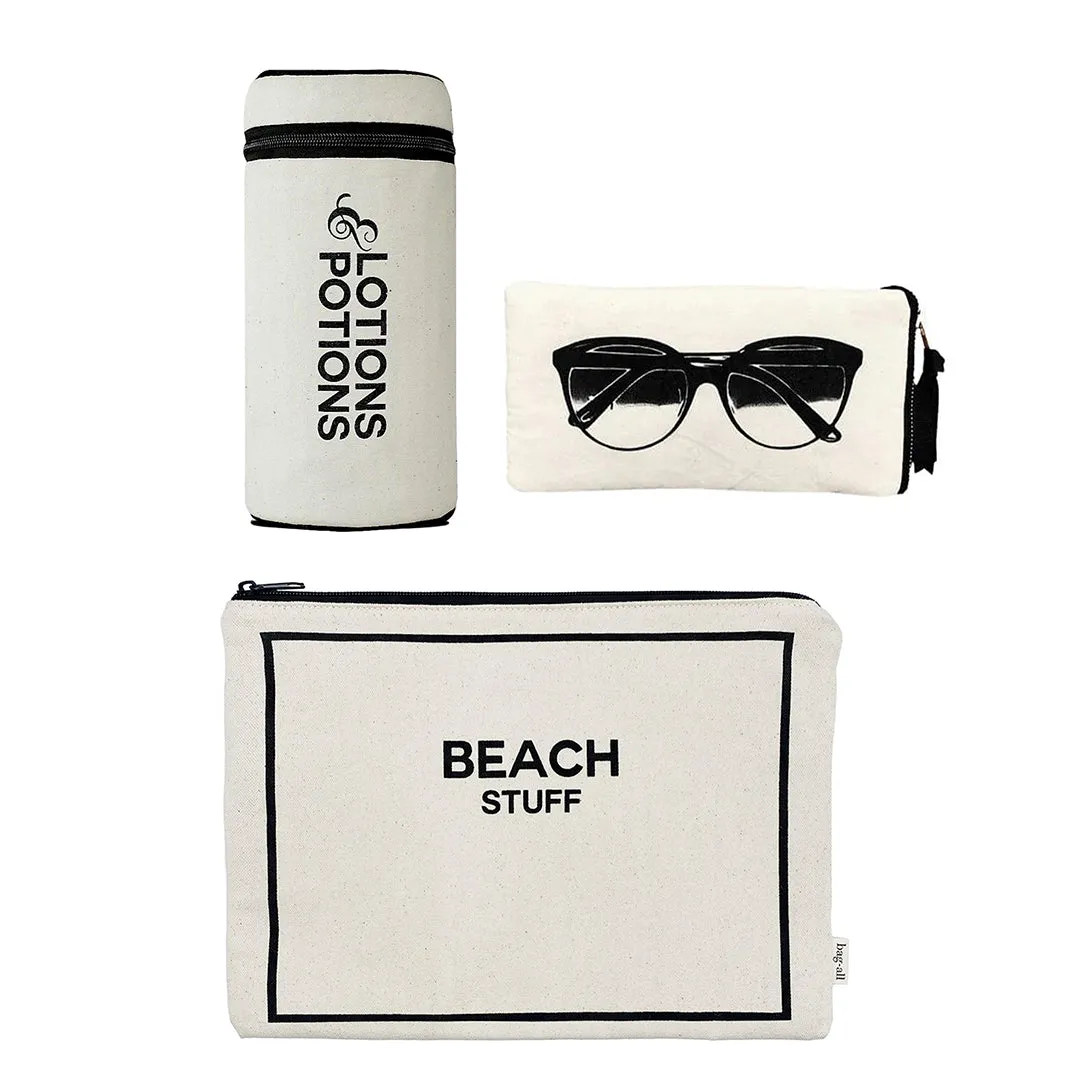 Stylish Beach Essentials, 3-pack, Cream