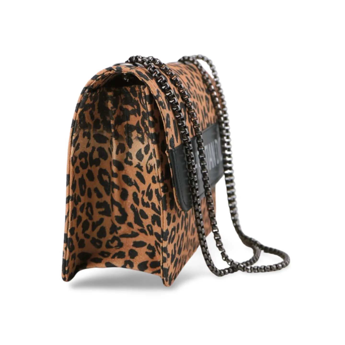 Stylish Cheetah Print Shoulder Bag with Chain Strap