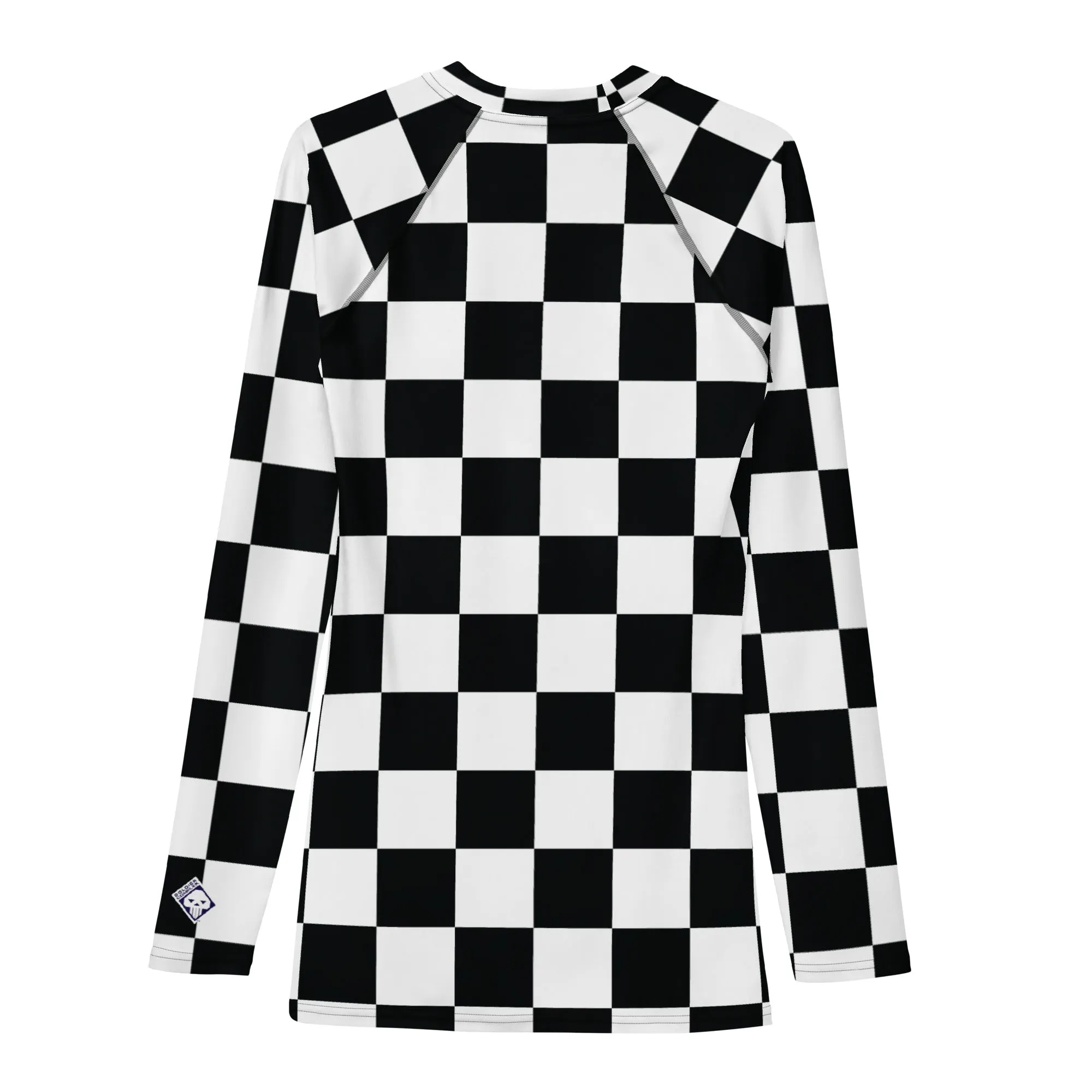 Stylish Defense: Men's Checkered Long Sleeve BJJ Rash Guard