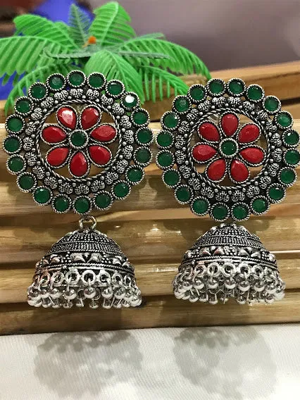 Stylish High End Oxidized Jhumka Jhumki Earrings