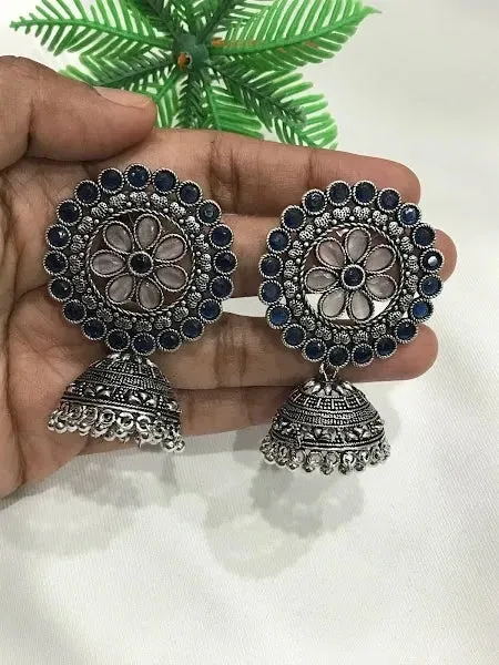 Stylish High End Oxidized Jhumka Jhumki Earrings