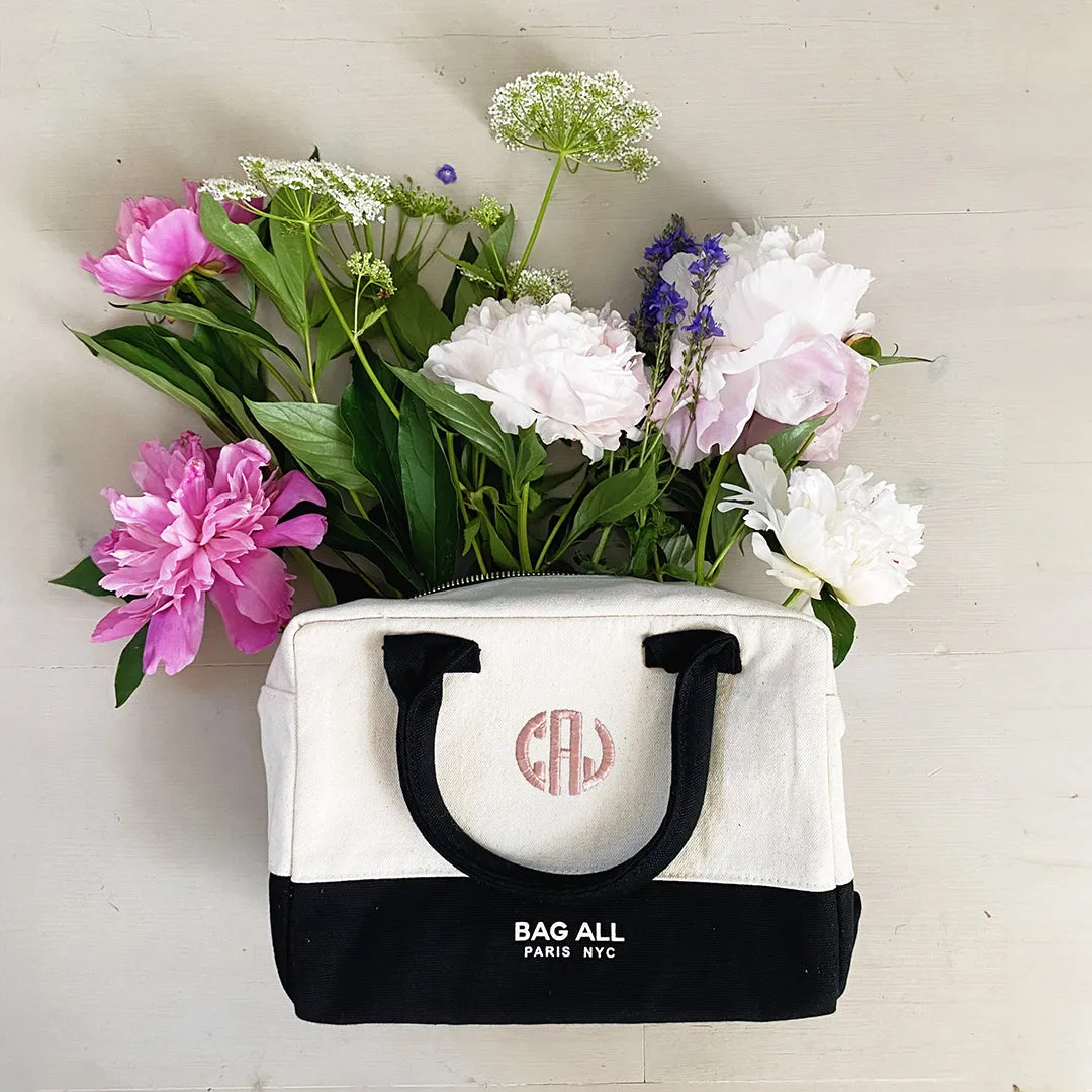 Stylish Monogram Lunch Box, Insulated, Cream