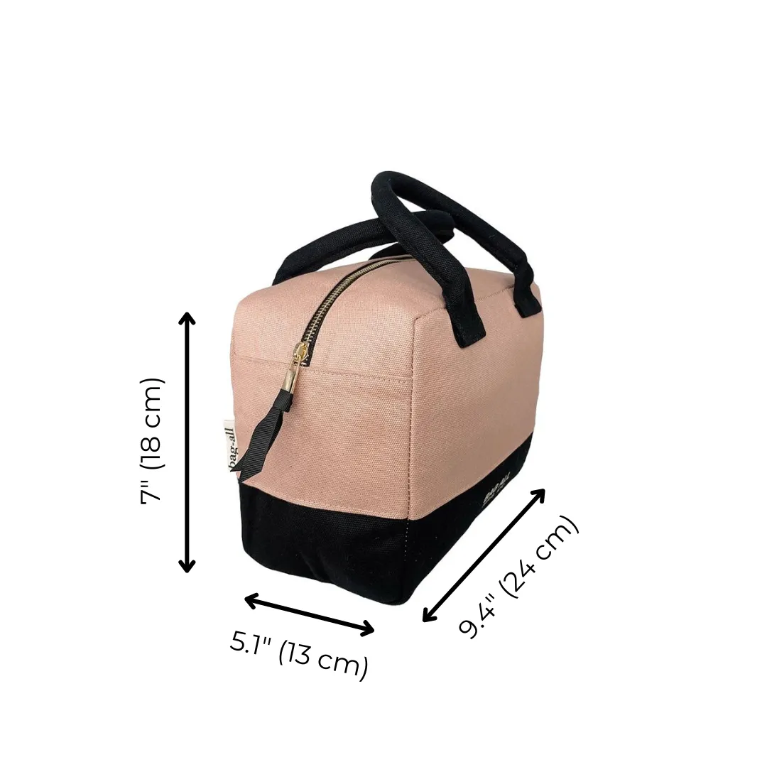 Stylish Monogram Lunch Box, Insulated, Pink/Blush