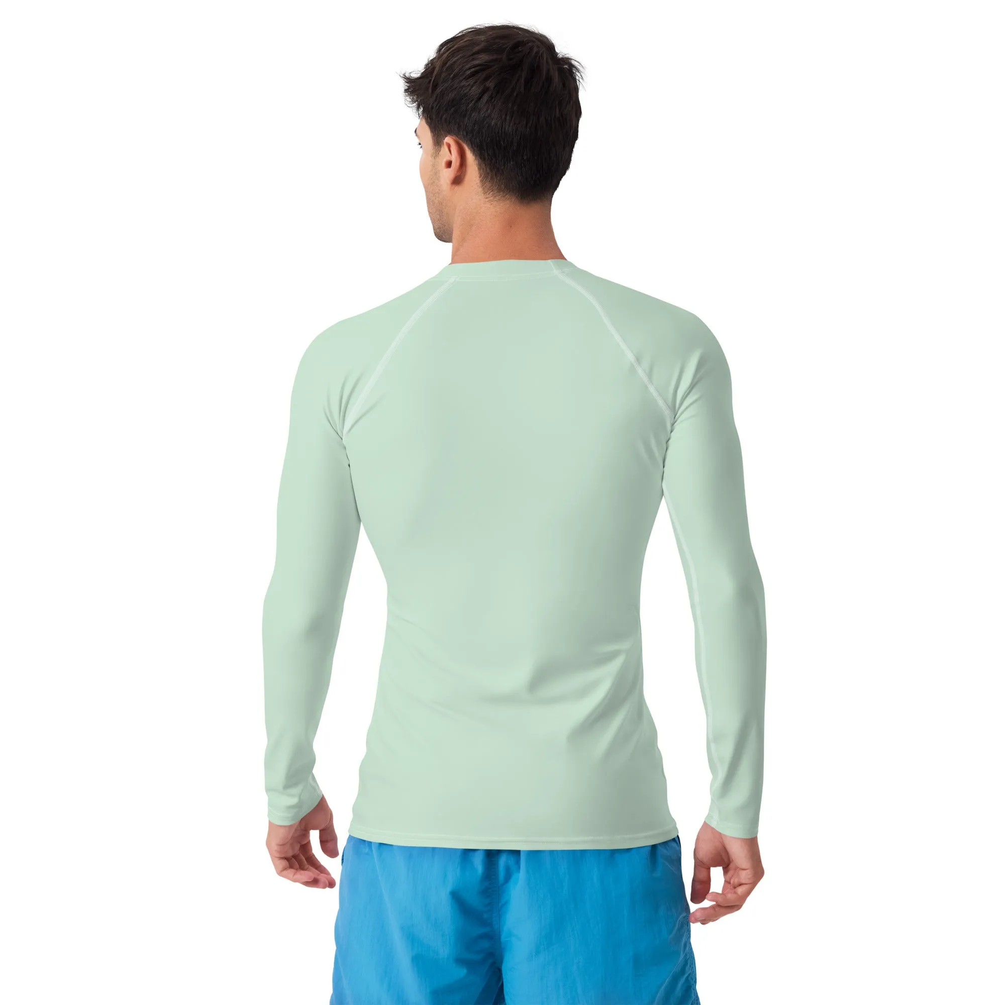 Stylish Shield: Solid Color Rash Guard for Men - Surf Crest