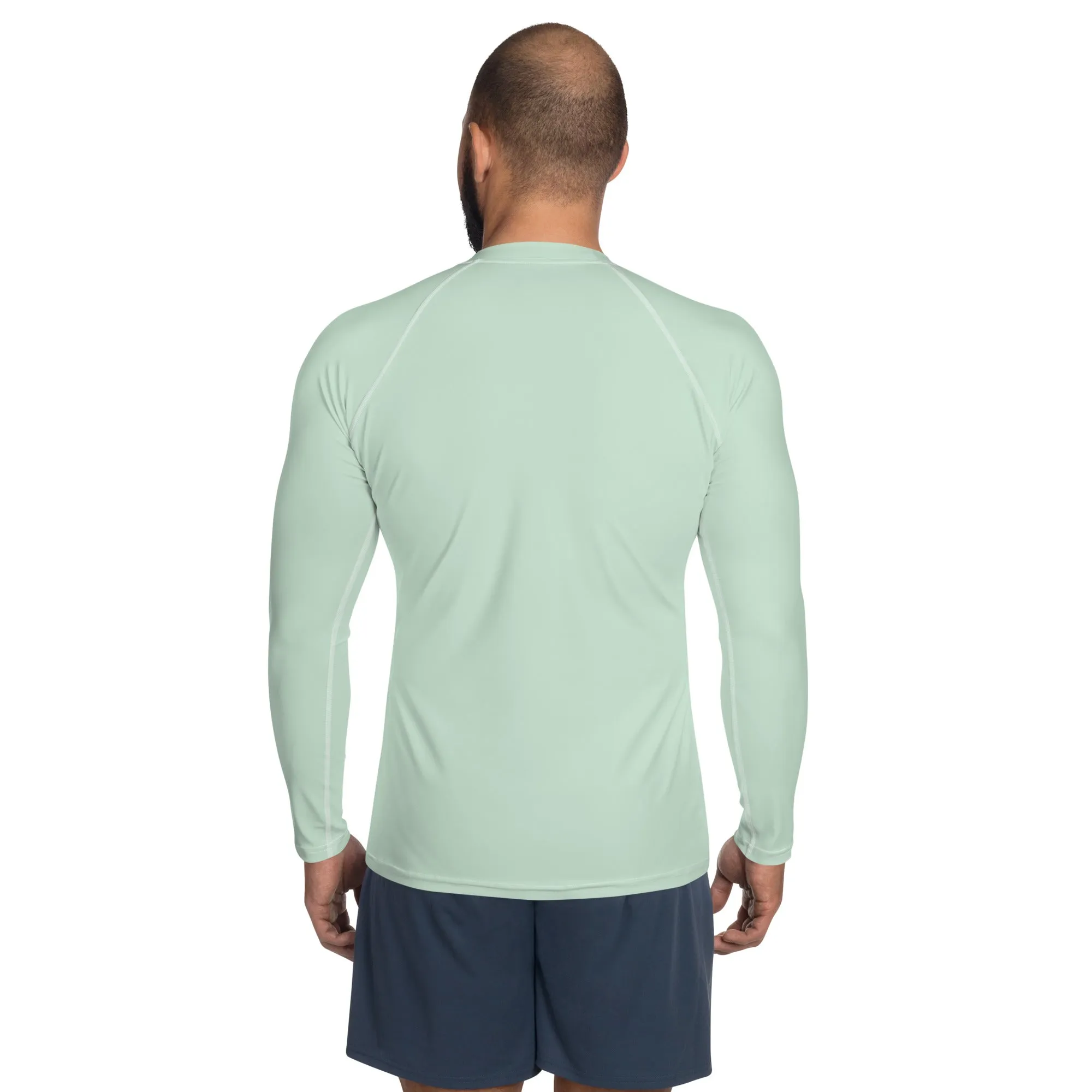 Stylish Shield: Solid Color Rash Guard for Men - Surf Crest