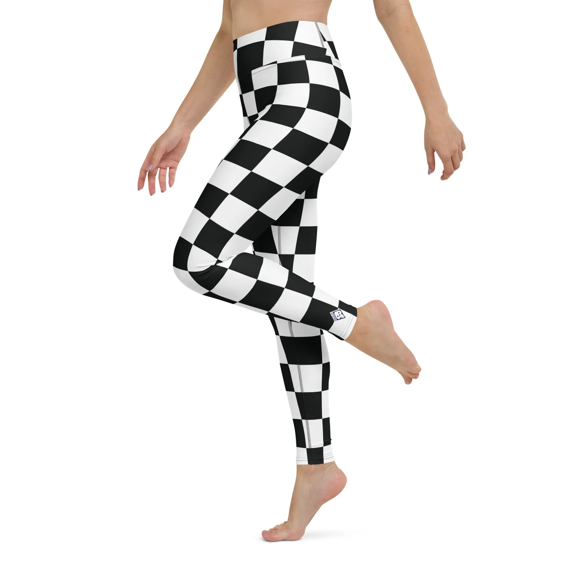 Stylish Strides: Checkered Women's Yoga Pants Leggings