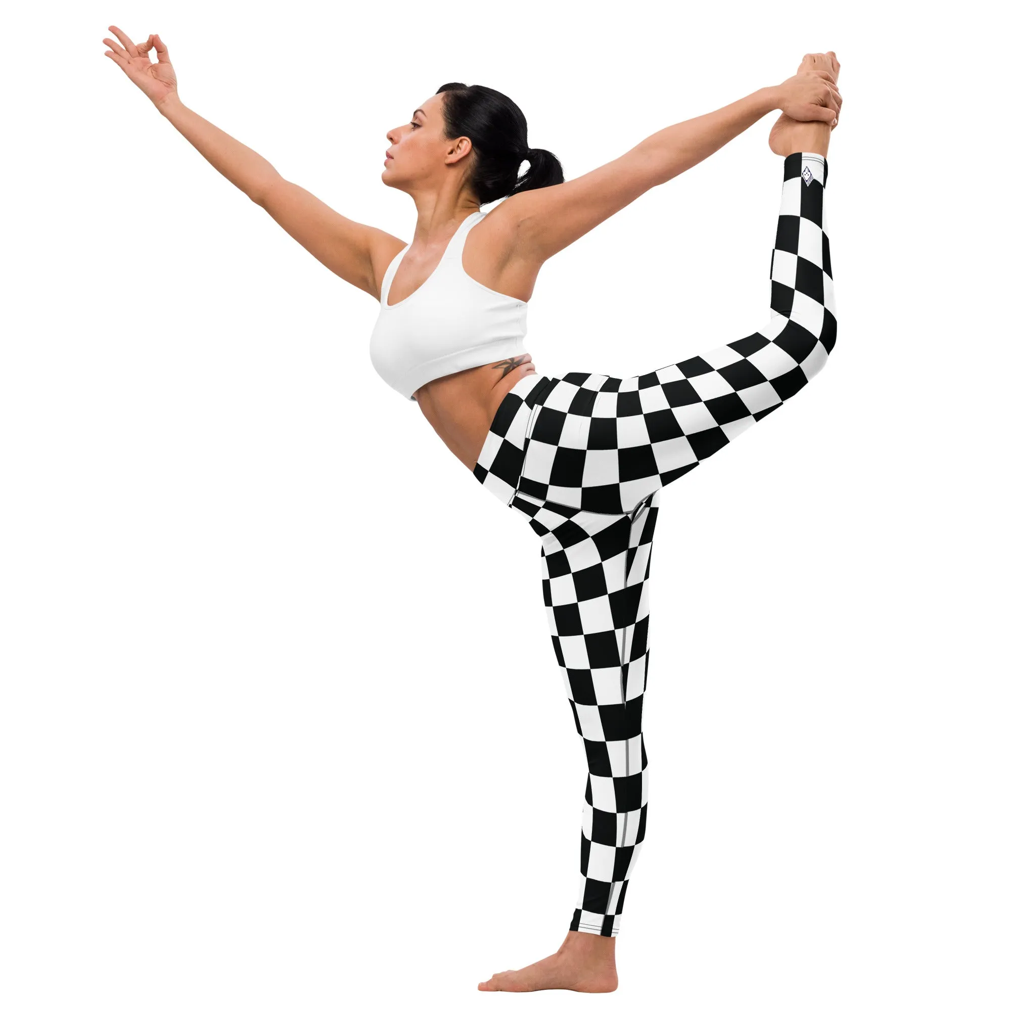 Stylish Strides: Checkered Women's Yoga Pants Leggings