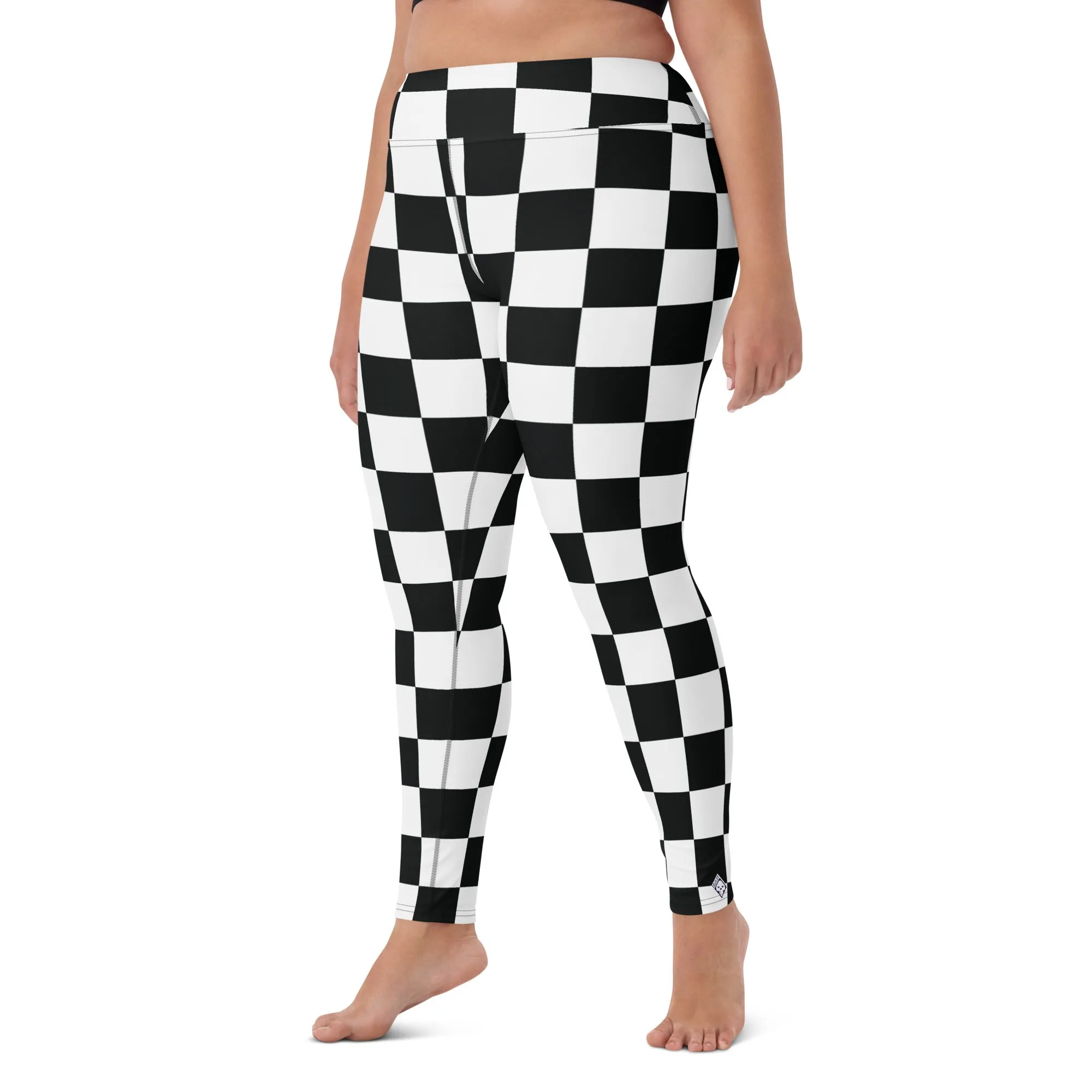 Stylish Strides: Checkered Women's Yoga Pants Leggings