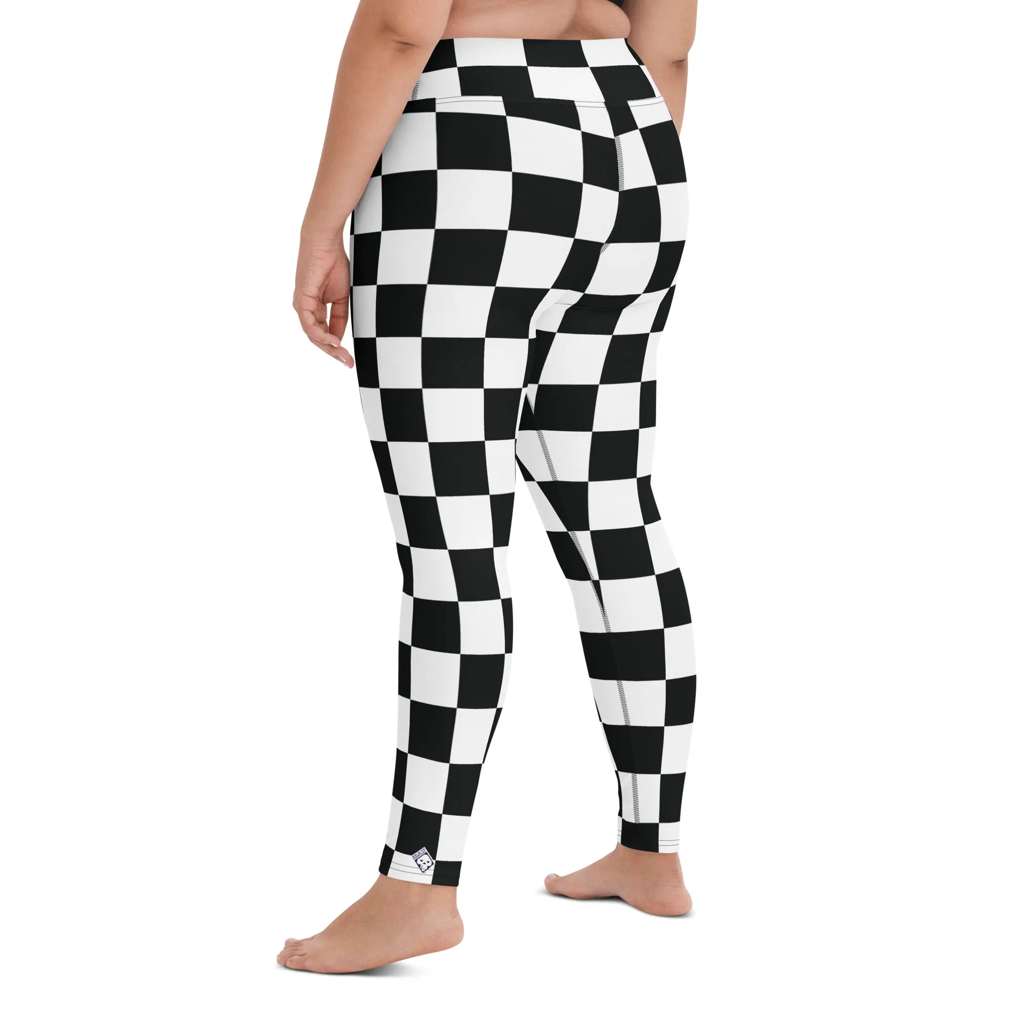 Stylish Strides: Checkered Women's Yoga Pants Leggings