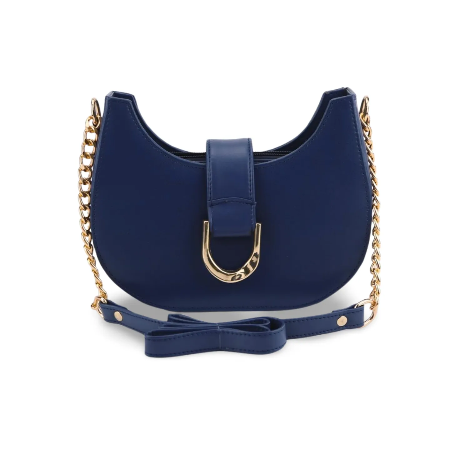 Stylish U-Shaped Buckle Crossbody Bag with Gold Chain Strap