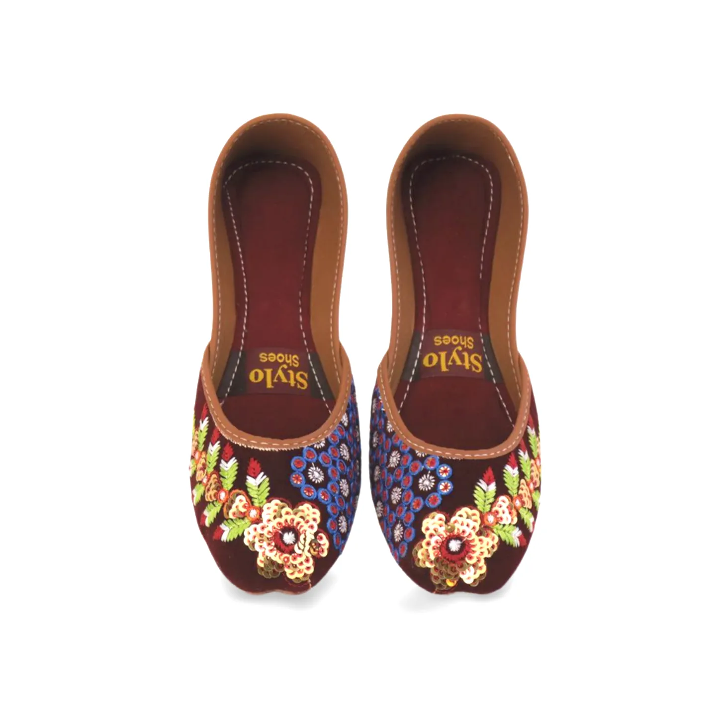 Stylish Velvet Embroidered Khussa for Girls - Traditional Pakistani Footwear with a Modern Twist