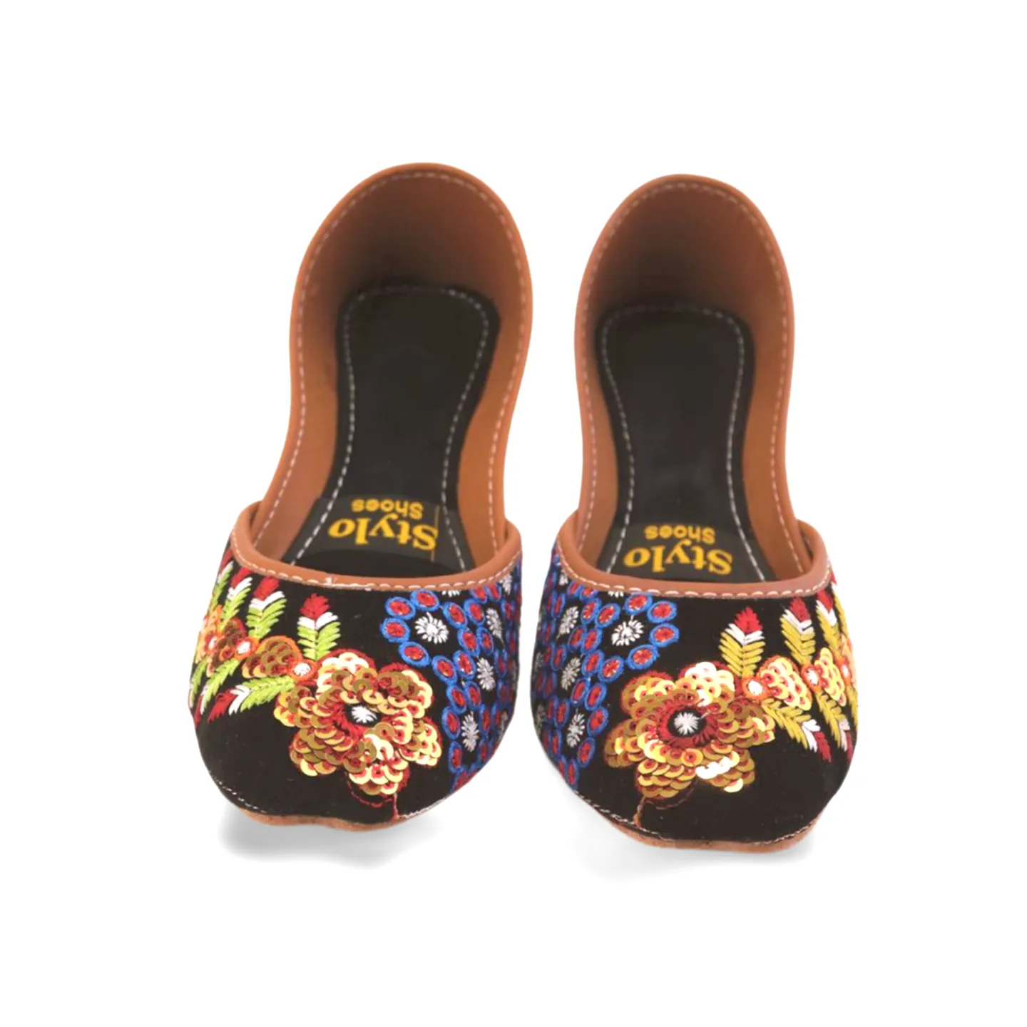 Stylish Velvet Embroidered Khussa for Girls - Traditional Pakistani Footwear with a Modern Twist