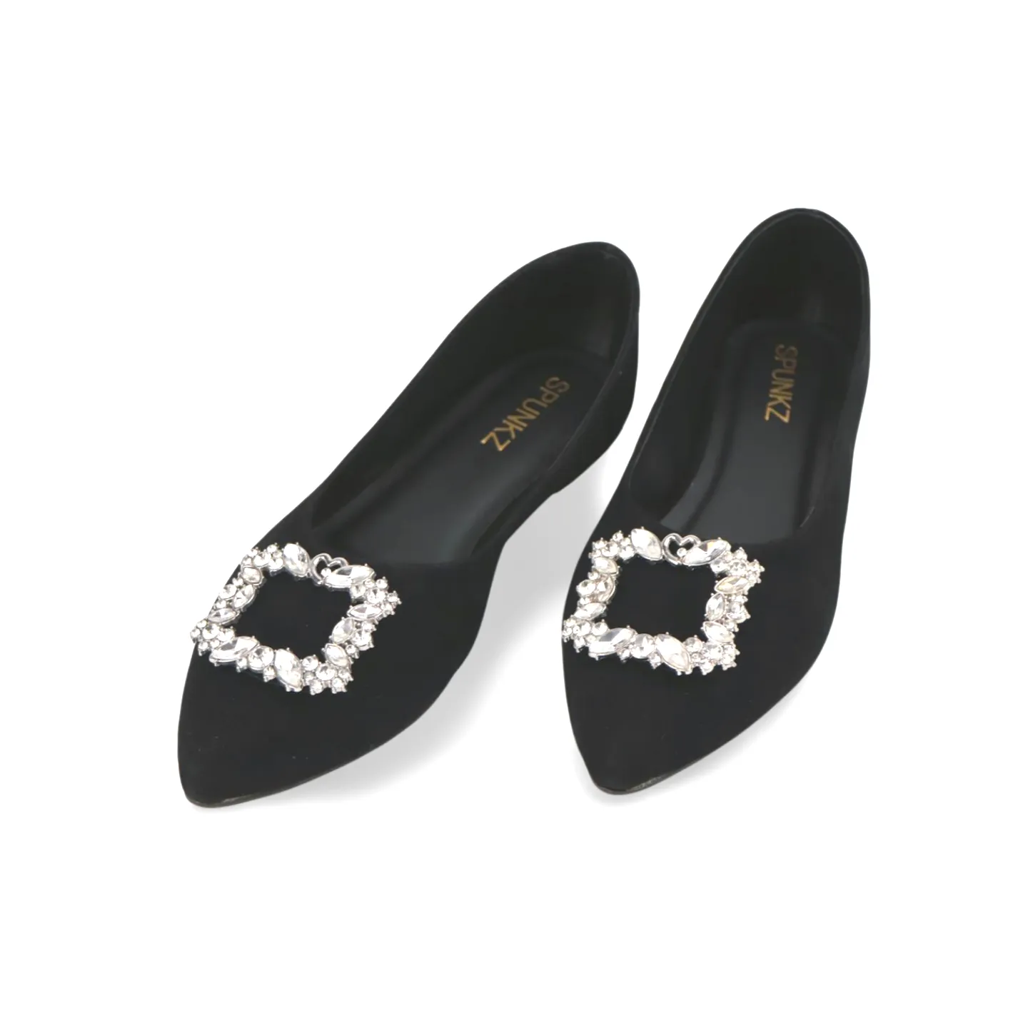 Stylish Women's Flats Pumps with Rhinestone Buckle