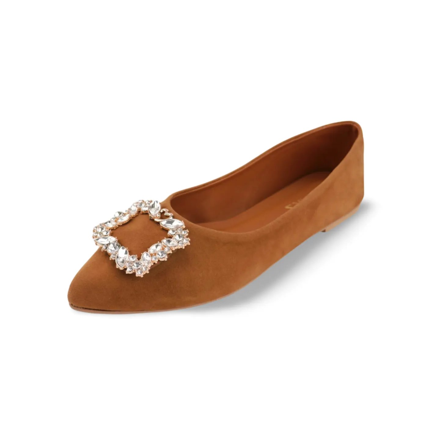 Stylish Women's Flats Pumps with Rhinestone Buckle