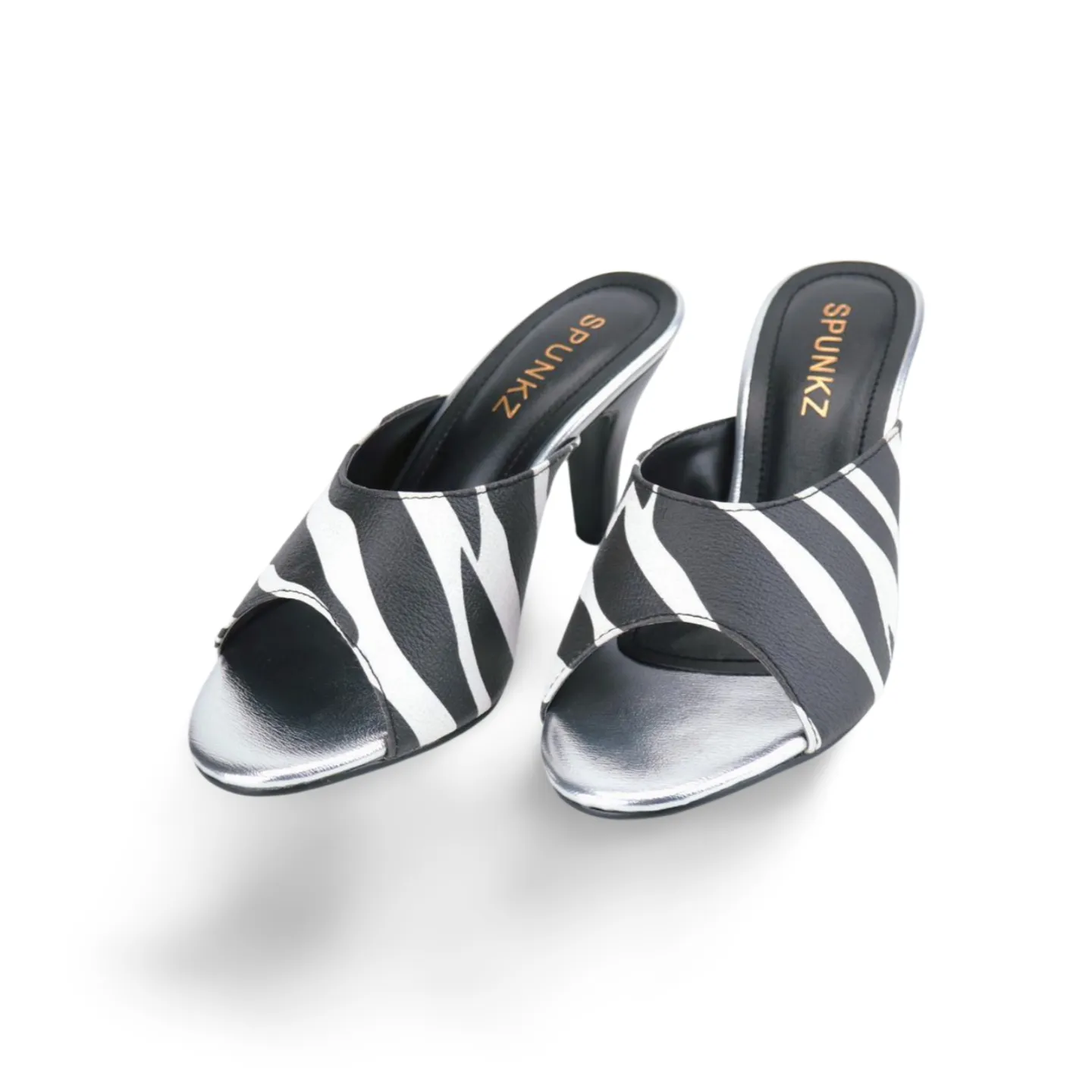 Stylish Zebra Print Heel Sandals