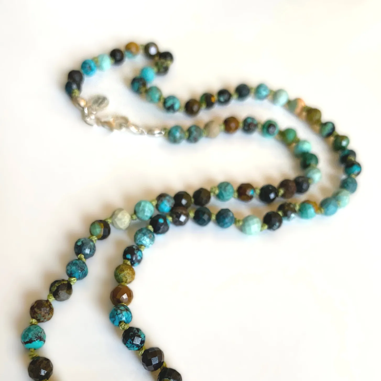 Turquoise Silk Knotted Necklace