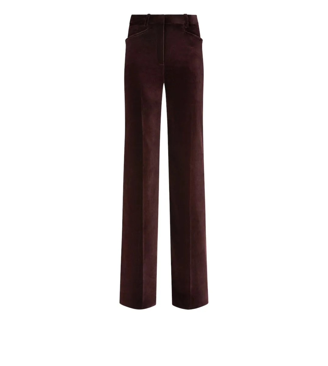 VELVET TAILORED BOOT CUT PANTS