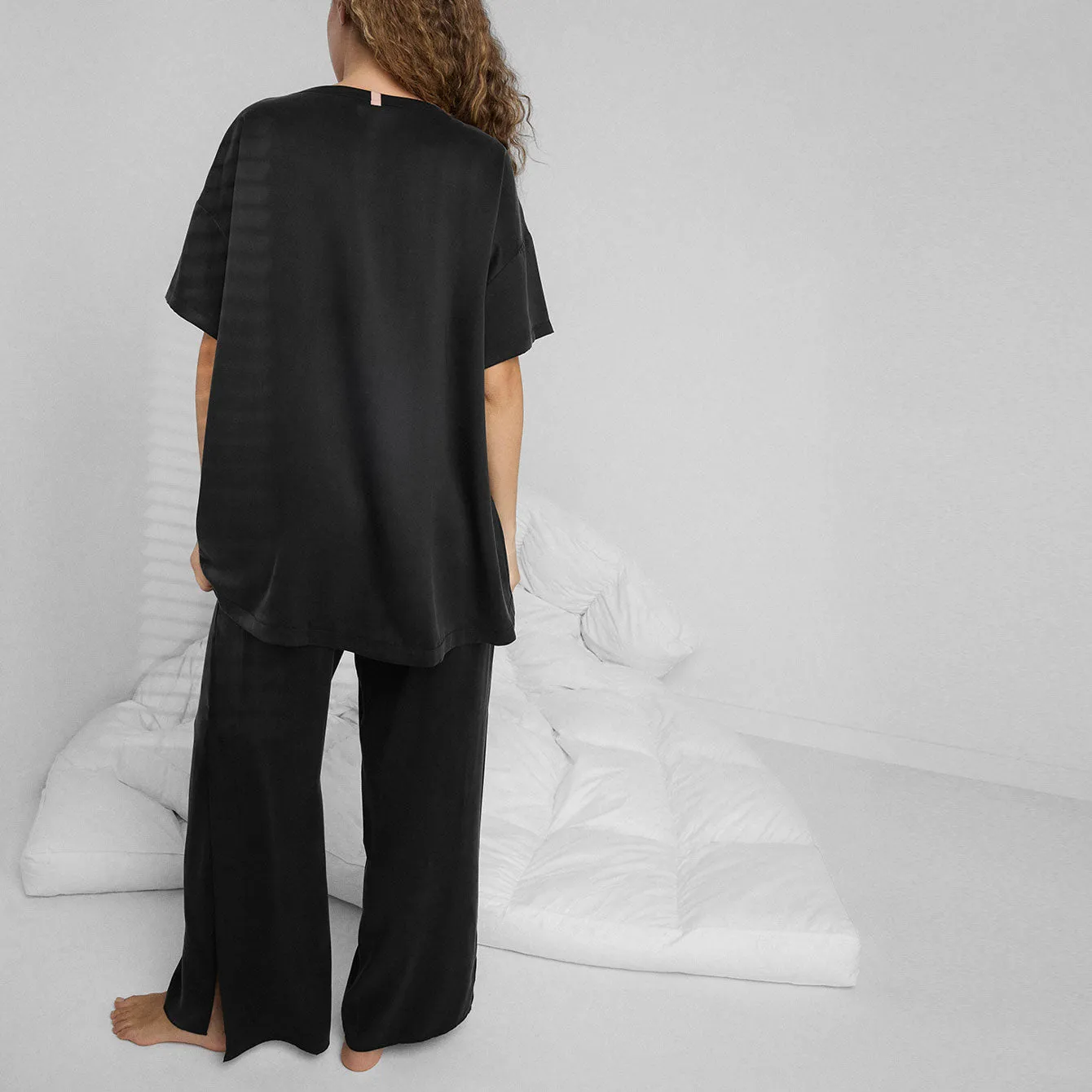 Washable Silk Tee Pant Set