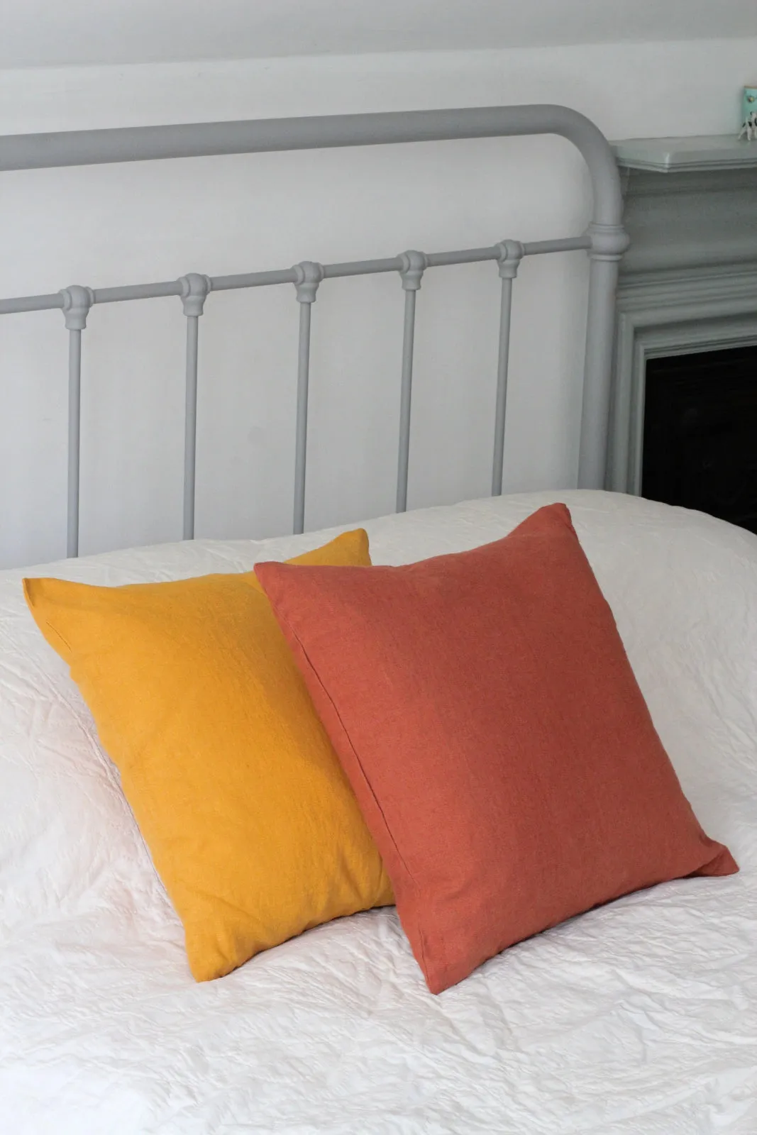 Washed Linen Cushion, Mustard