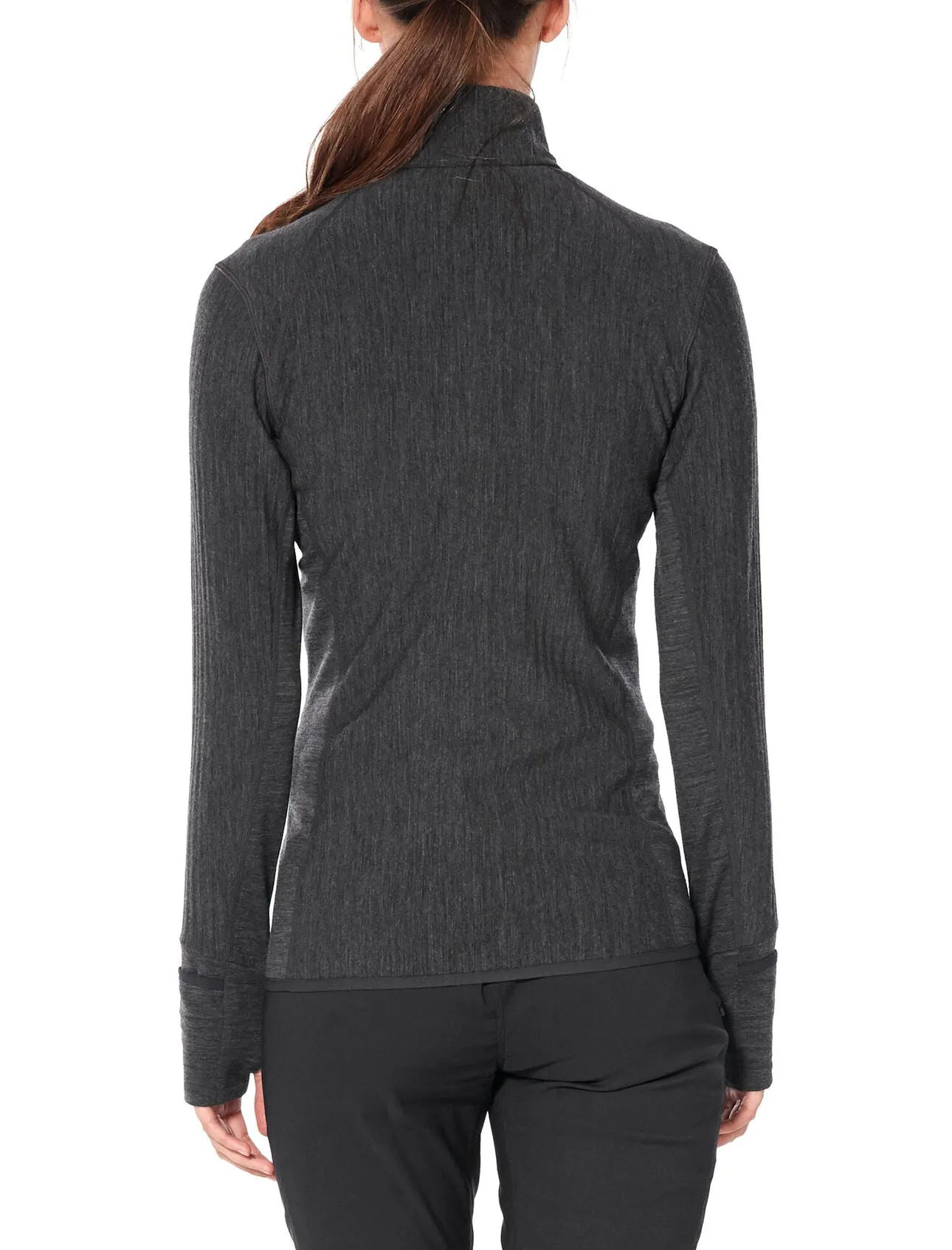 Womens Descender Long Sleeve Zip Jacket - Jet Heather Color