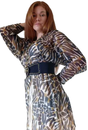 Women's Leopard Print Sheer Dress